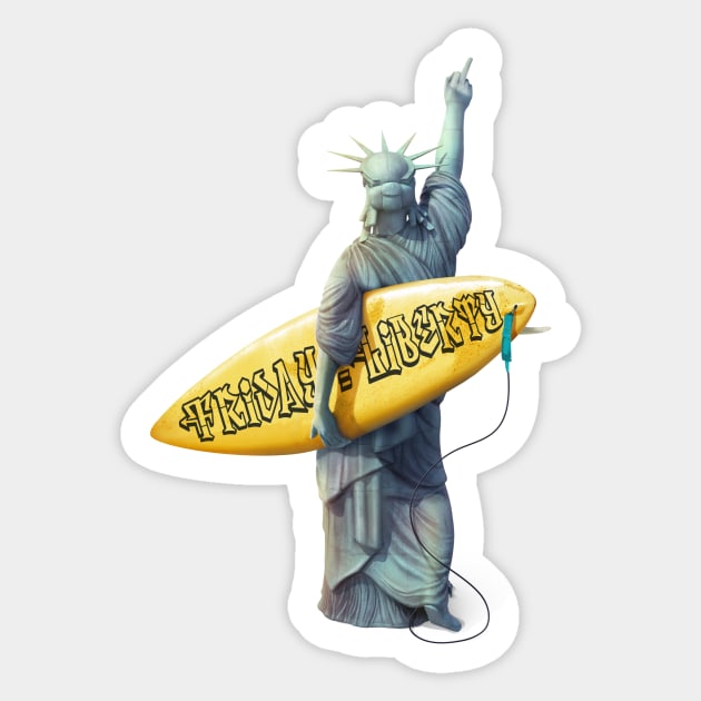 Statue of Liberty Sticker by Jeeza